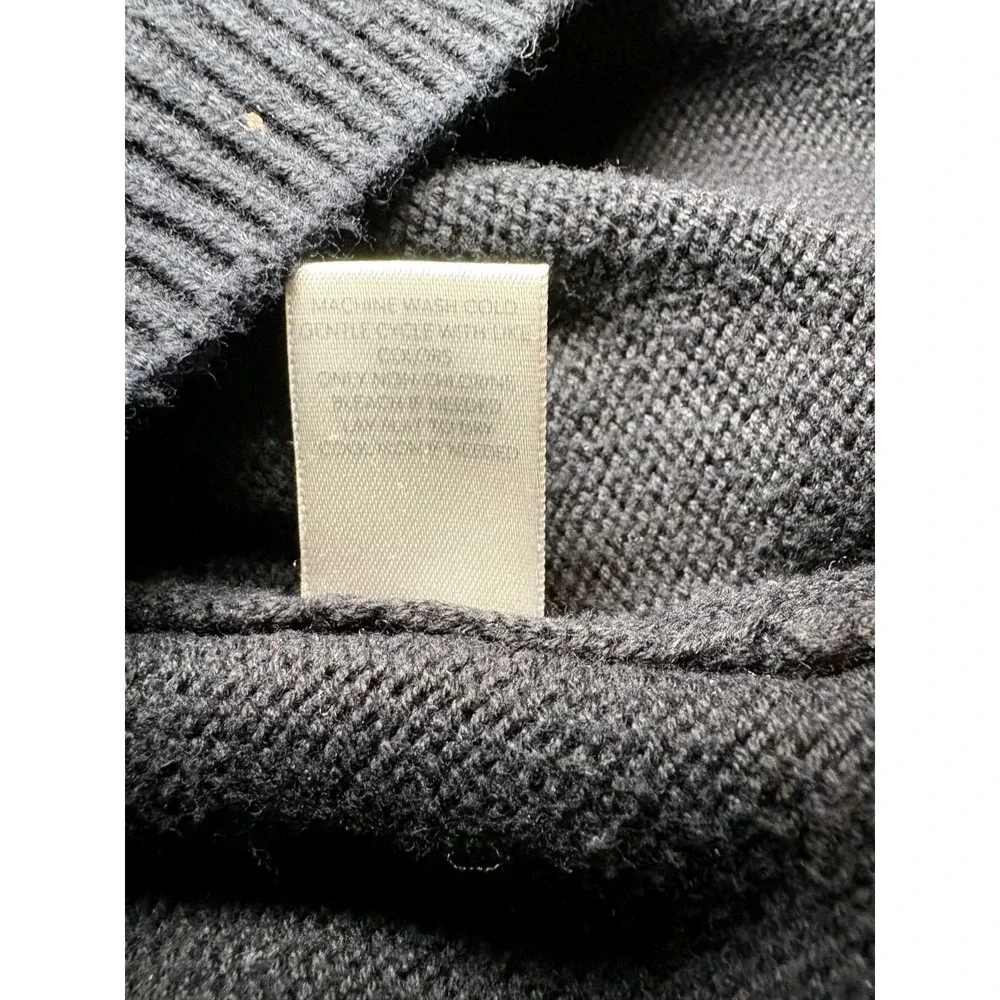 CJ Banks Sweater 2X Fringed Cowl Collar Black White‎ Silver Sparkle Metallic